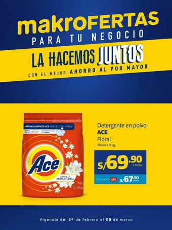 Makro Detergente en polvo ace oferta