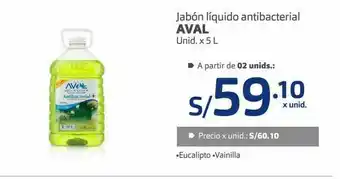 Makro Jabón líquido antibacterial aval x 5l oferta