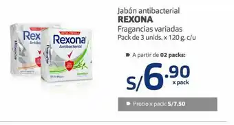 Makro Jabón antibacterial rexona pack 3un x 120g oferta