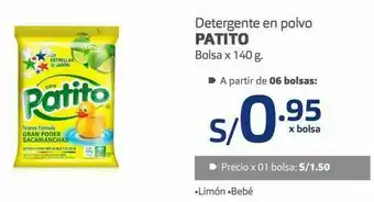 Makro Detergente en polvo patito 140g oferta