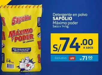 Makro Detergente en polvo sapolio 14kg oferta