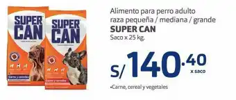 Alimento para perro adulto raza pequeña, mediana y grande supercan 25kg