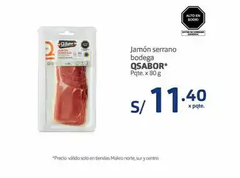 Makro Jamón serrano bodega qsabor pqte x 80g oferta