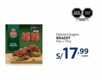 Makro Salame húngaro braedt pqte x 150g oferta