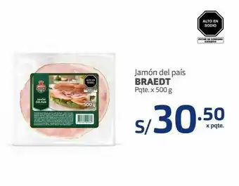 Makro Jamón del país braedt pqte x 500g oferta