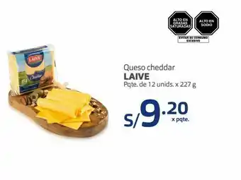 Makro Queso cheddar laive pqte de 12unid x 227g oferta