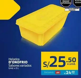 Makro Helados d’onofrio sabores variados unid. x 5 l oferta