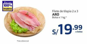 Makro Filete de tilapia 2 a 3 aro bolsa x 1 kg oferta
