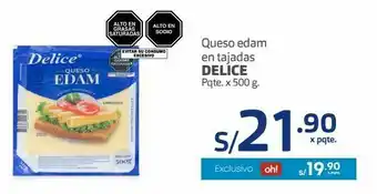 Makro Queso edam en tajadas delice pqte. x 500 g. oferta