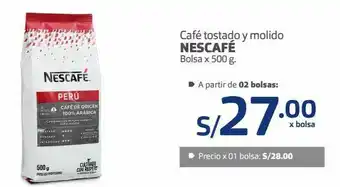 Makro Café tostado y molido nescafé bolsa x 500 g. oferta