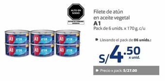 Makro Filete de atún en aceite vegetal a1 pack de 6 unids. x 170 g. c/u oferta