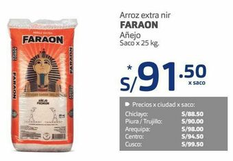 Makro Arroz extra nir faraon añejo saco x 25 kg. oferta