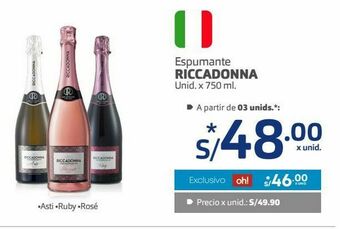 Makro Espumante riccadonna unid. x 750 ml. oferta