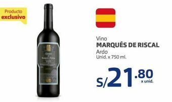 Makro Vino marqués de riscal ardo unid. x 750 ml. oferta