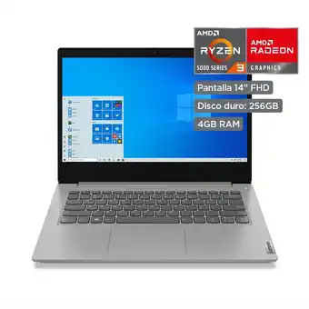 Tottus Laptop lenovo ideapad 5 amd ryzen 3 4gb 256gb ssd 14" fhd oferta