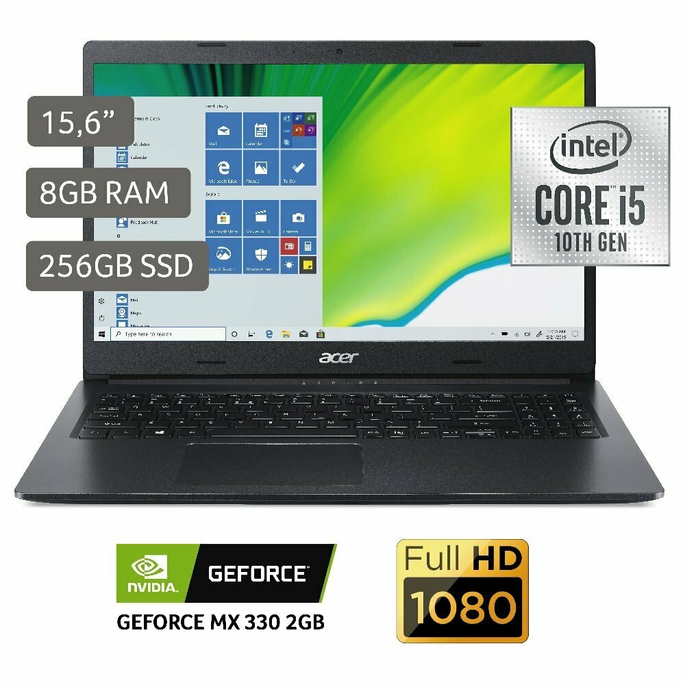 Tottus Laptop acer aspire 3 15 ci5 10ma 8gb 256ssd bk oferta