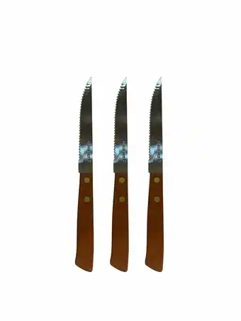 Tottus Juego de 3 piezas de cuchillos de 1.5mm con mango de madera oferta