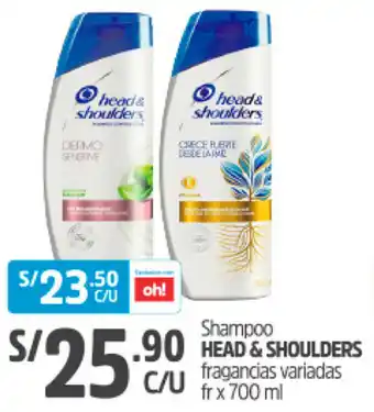 Plaza Vea Head & Shoulders Shampoo 700ml oferta