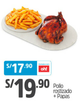 Plaza Vea Pollo Rostizado + Papas oferta
