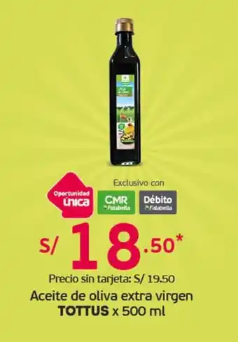 Tottus Aceite de oliva extra virgen TOTTUS x 500 ml oferta