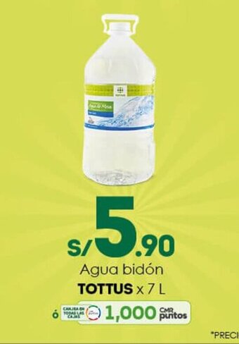 Tottus Agua bidon TOTTUS x 7L oferta