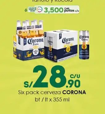 Tottus Six Pack cerveza CORONA bt / lt x 355 ml oferta