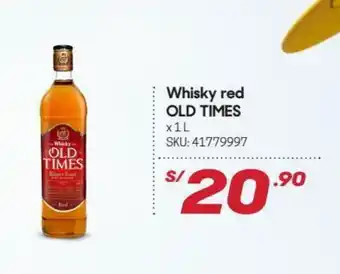 Hiperbodega Precio Uno Whisky Red OLD TIMES x 1 L oferta