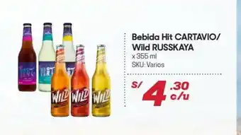 Hiperbodega Precio Uno Bebida Hit CARTAVIO / Wild RUSSKAYA x 355 ml oferta