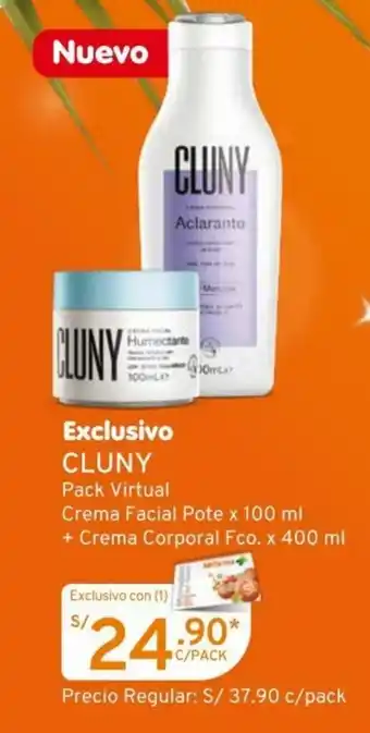 Mifarma Exclusivo Cluny Crema Facial Pote x 100ml + Crema Corporal Fco. x 400ml oferta