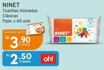 Mifarma Ninet Toallitas Húmedas Clásicas Pqte. x 60 und oferta