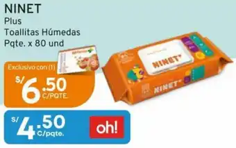 Mifarma Ninet Plus Toallitas Húmedas Pqte. x 80ml oferta