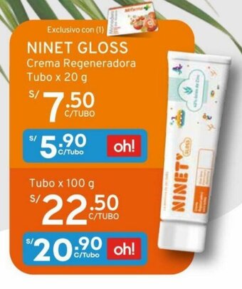 Mifarma Ninet Gloss Crema Regeneradora Tubo x 20g oferta