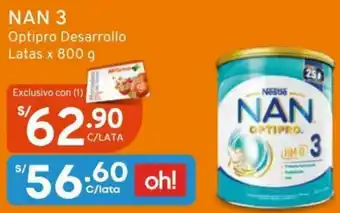 Mifarma Nan 3 Optipro Desarrollo Latas x 800g oferta