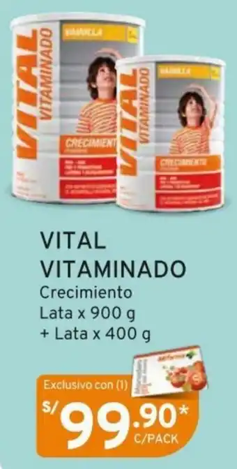 Mifarma Vital Vitaminado Crecimiento Lata x 900g + Lata x 400g oferta