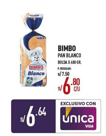 Vega Bimbo Pan Blanco 480g oferta
