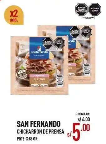 Vega San Fernando Chicharron de Prensa 2 x 85g oferta