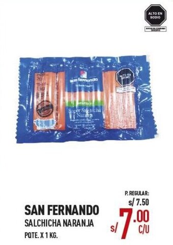Vega San Fernando Salchicha Naranja 1kg oferta