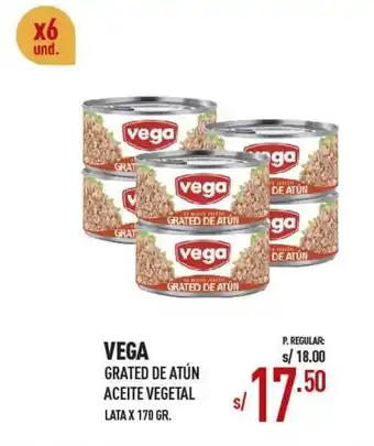 Vega Vega Grated de Atún Aceite Vegetal 6 x 170g oferta