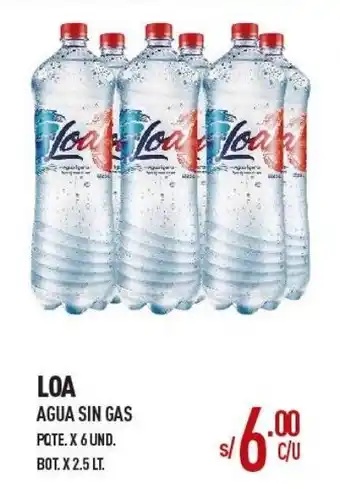 Vega Loa Agua Sin Gas 6 x 2.5L oferta