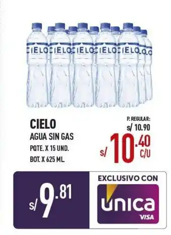 Vega Cielo Agua sin Gas 15 x 625ml oferta