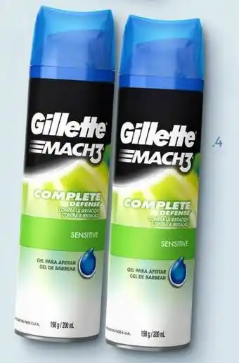 Makro Gel de afeitar gillette mach3 senstive pack de 2 unids x198 g oferta