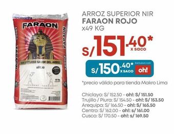 Makro Arroz superior nir faraon rojo 49kg oferta