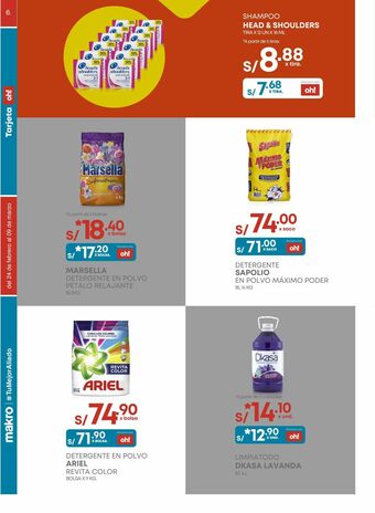 Makro Shampoo head & shoulders oferta