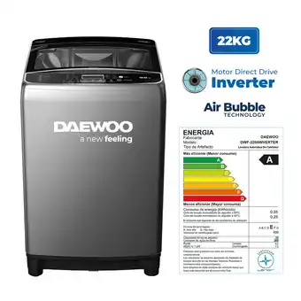 Tottus Lavadora 22kg motor inverter dark gray oferta