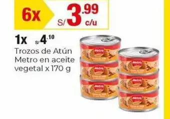 Metro Trozos de Atun Metro en Aceite Vegetal x 170g oferta