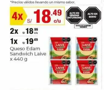 Metro Queso Edam Sandwich Laive x 440g oferta