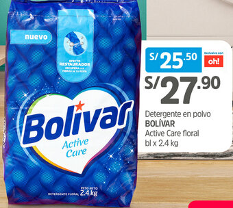 Plaza Vea Detergente en Polvo Bolívar Active Care Floral bl x 2.4kg oferta