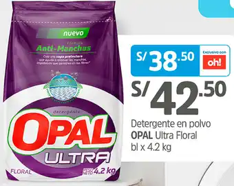 Plaza Vea Detergente en Polvo Opal Ultra Floral bl x 4.2kg oferta