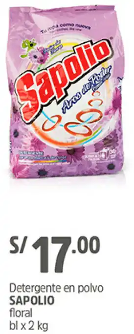 Plaza Vea Detergente en Polvo Sapolio Floral bl x 2kg oferta