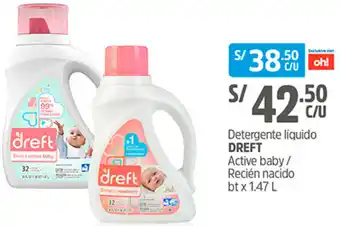 Plaza Vea Detergente Líquido Dreft Active Baby / Recién Nacido bt x 1.47L oferta